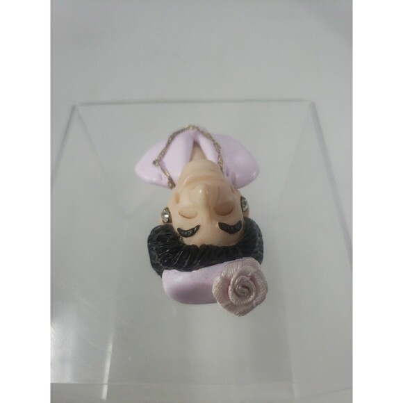 Vintage D Manning Art Magnet Woman Flower Hat Necklace Rare Uncommon Lady Face - Picture 4 of 10